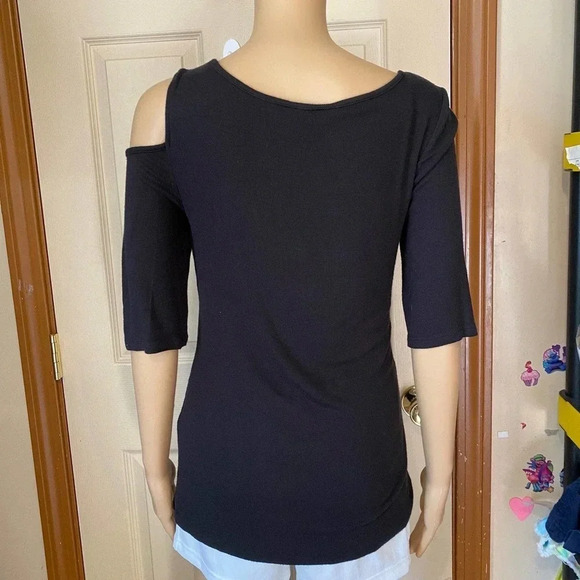 Goldray Modal blend Super Soft Stretchy Comfortable Cold Shoulder Top Women SZ L - Picture 7 of 8